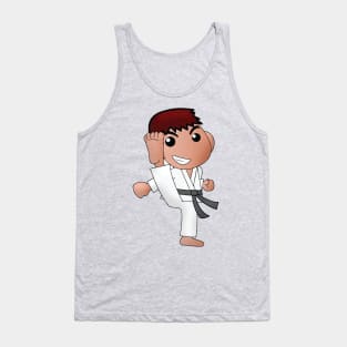 Karate Boy Kick Kawaii Cartoon Character Tank Top